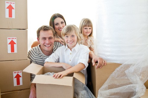 Furniture and boxes prepared for a move in St Johns Wood