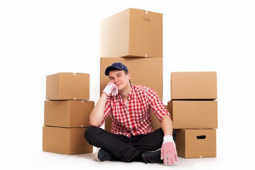 Preparation checklist and packed boxes ready for moving day